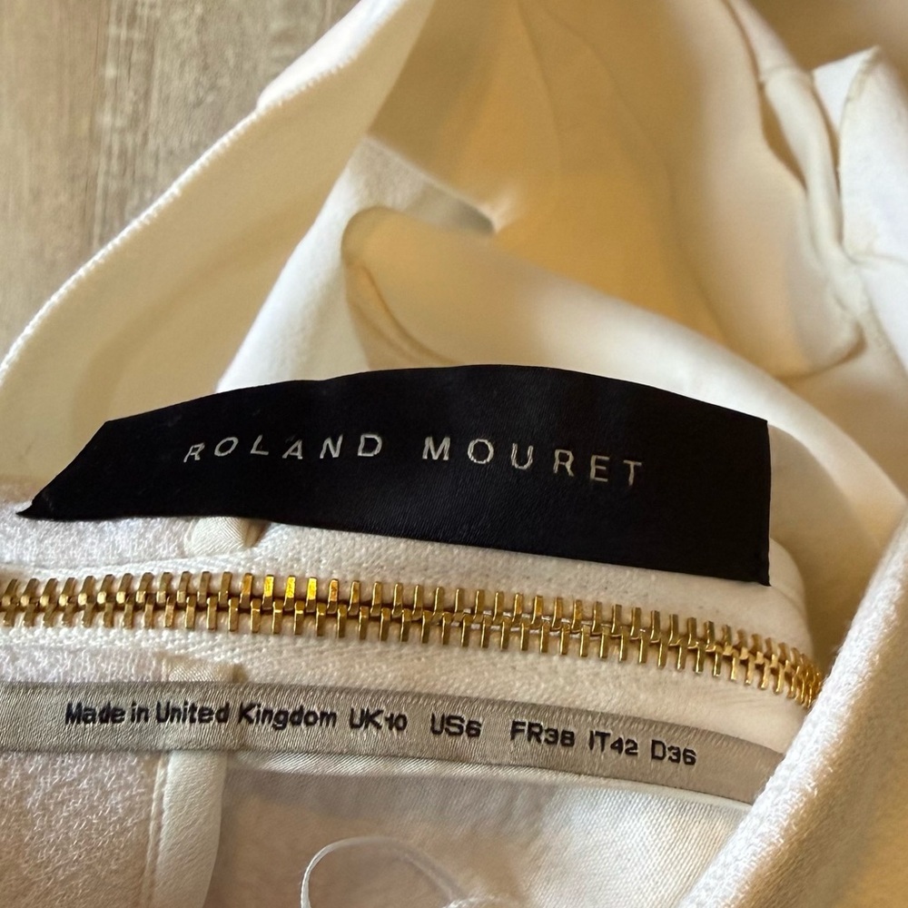 Roland Mouret wool one shoulder midi dress cream white size 6 - Picture 5 of 9